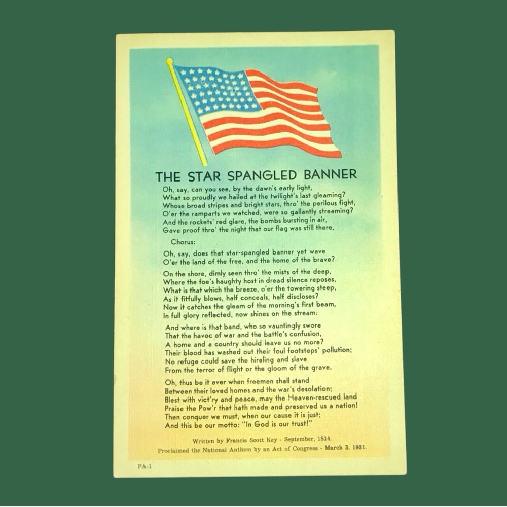 Vintage "The Star Spangled Banner" Postcard
